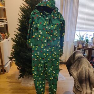 Green Holiday Lights Onesie